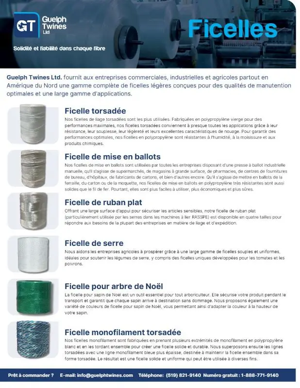 Twine Spec Sheet French